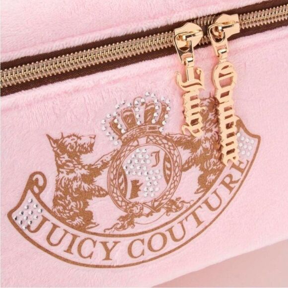 {Juicy Couture} Pink Scotties Cosmetic Bag Train Case - Picture 11 of 11